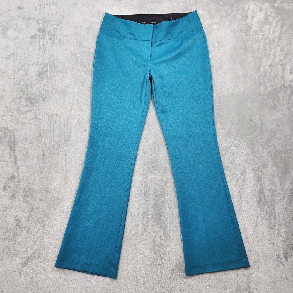 Maurices Pants Womens 7/8 Blue Twill Dress Bootcut Pull On Stretch Preppy Office